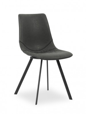 Rousseau - Stoel Oslo PU Zwart - Poten zwart  - 84x44x57cm